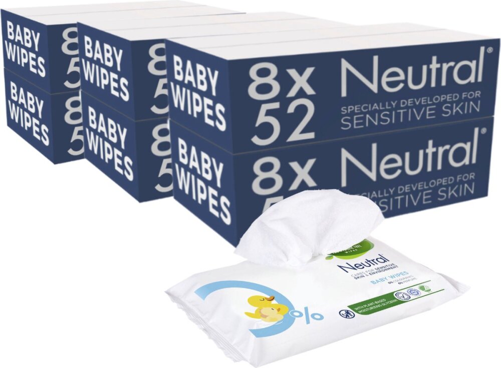 Neutral - Baby Billendoekjes - 48 x 52 = 2496 stuks - 0% Parfum Neutral - Baby Billendoekjes - 48 x 52 = 2496 stuks - 0% Parfum